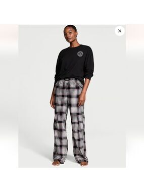 New Victoria secret Flannel Long-Sleeve Tee-Jama Set